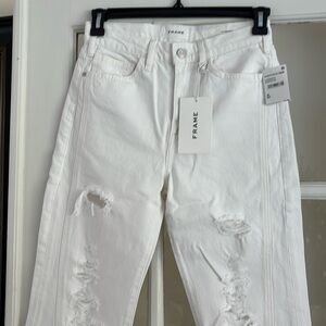 Frame high waisted ripped jeans